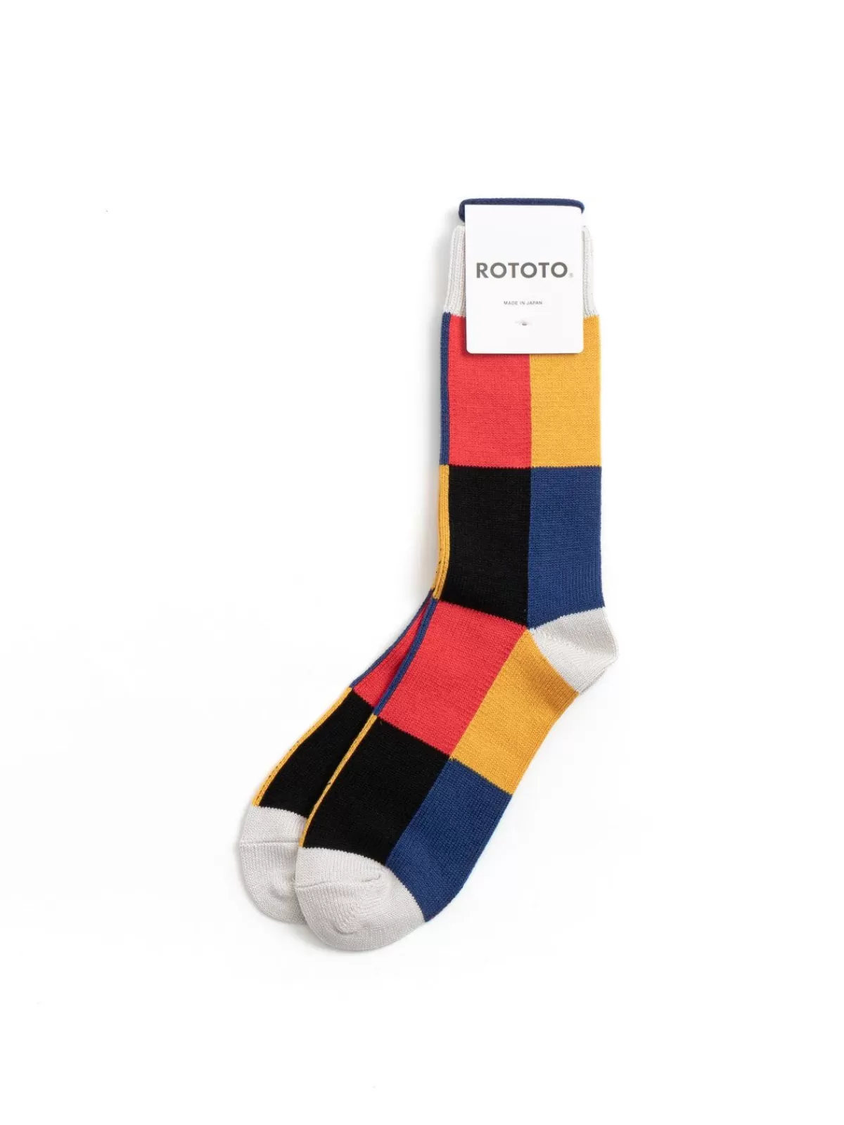 4 Panel Crew Socks L.Gray/Yellow/D.Blue^RoToTo Discount