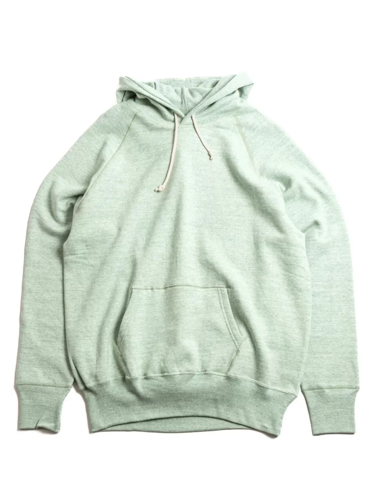 88/12 Heather 4 Needle Raglan Hoodie Green^DENIME Discount