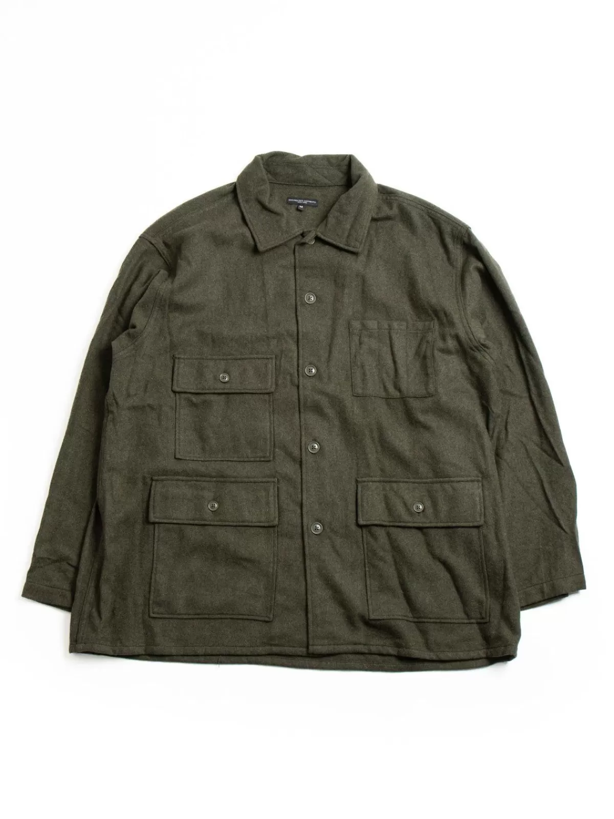 Ba Shirt Jacket Olive Solid Poly Wool Flannel^Engineered Garments Online