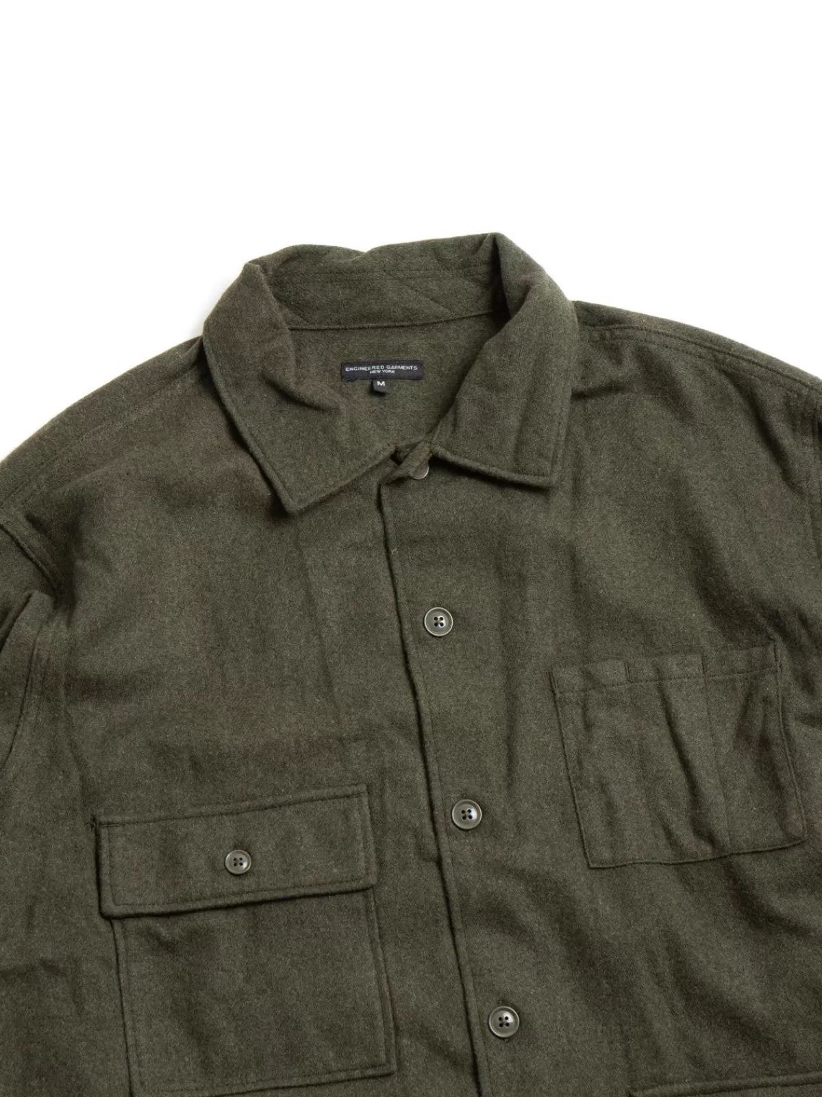 Ba Shirt Jacket Olive Solid Poly Wool Flannel^Engineered Garments Online