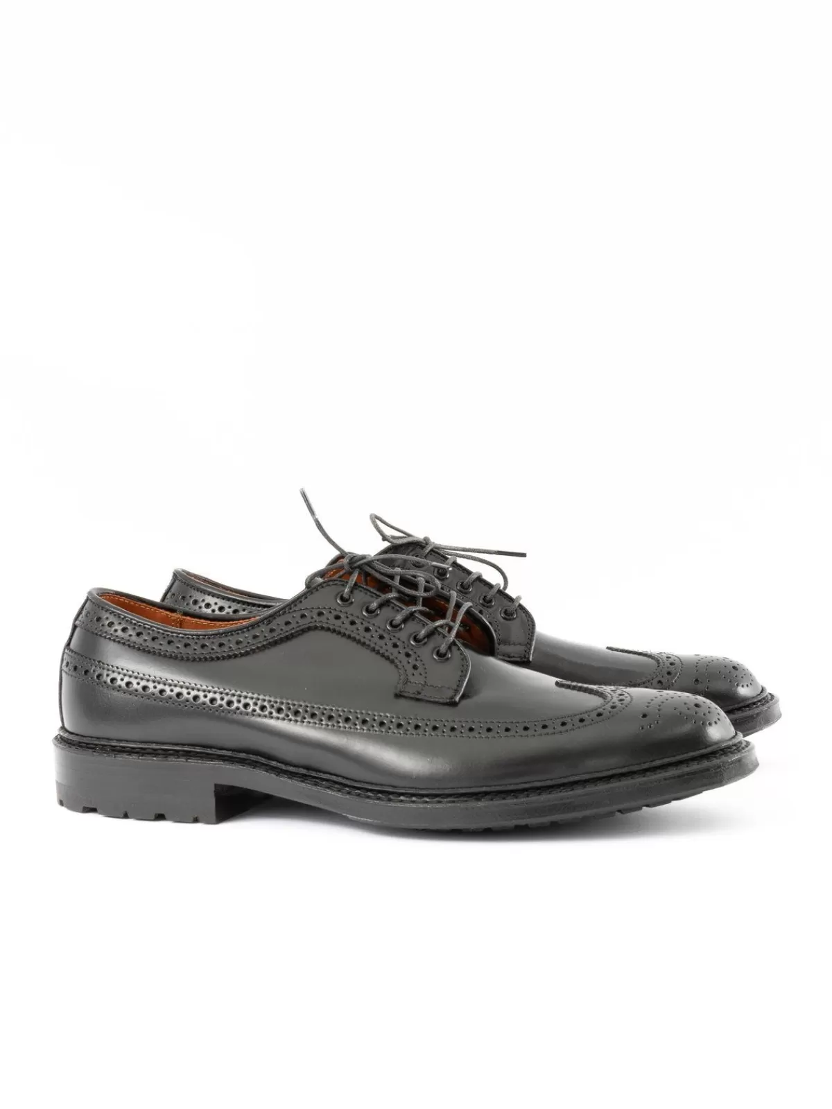 Black Cordovan Long Wing Blucher Commando Sole^Alden for The Bureau Best