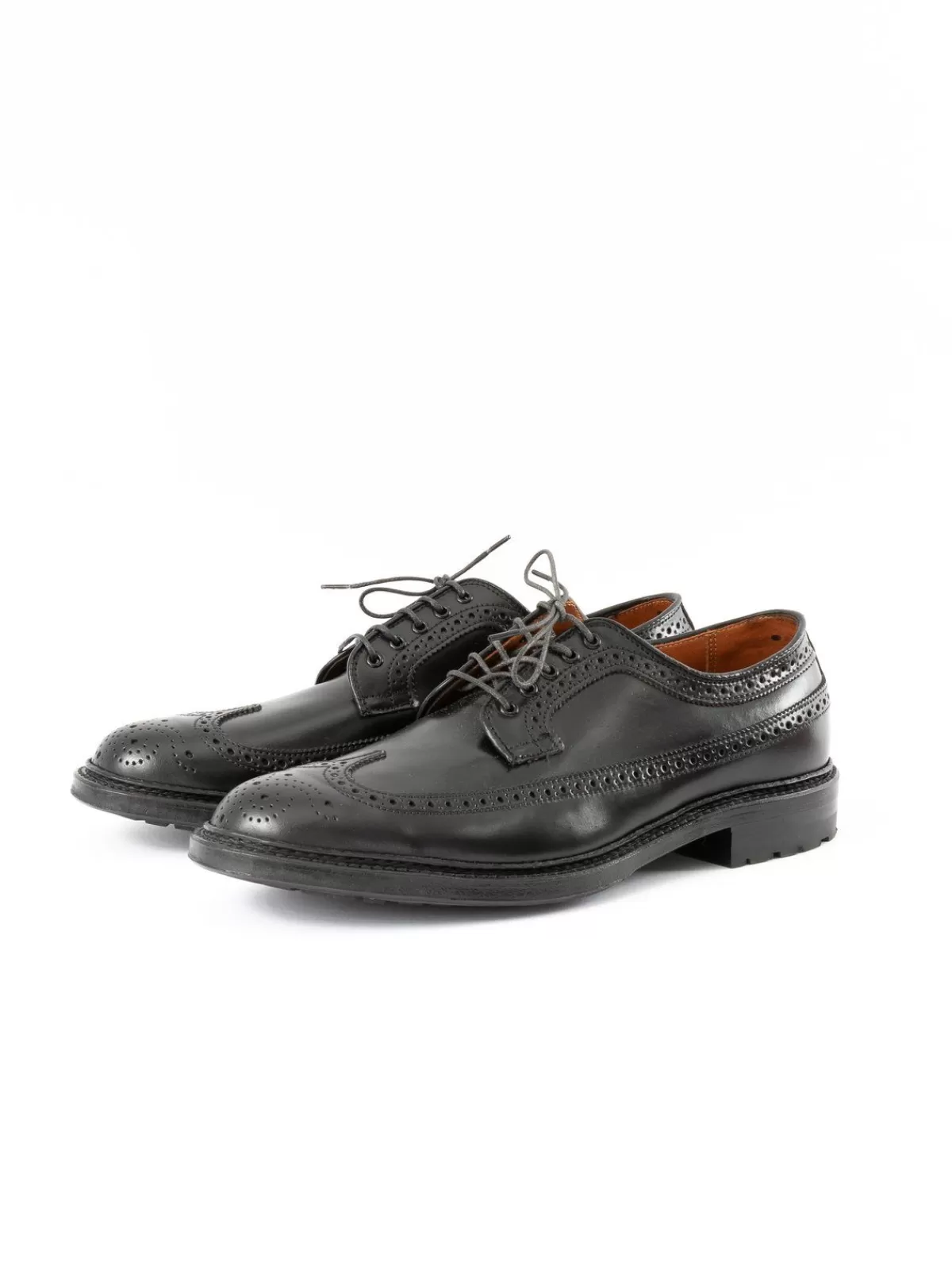 Black Cordovan Long Wing Blucher Commando Sole^Alden for The Bureau Best
