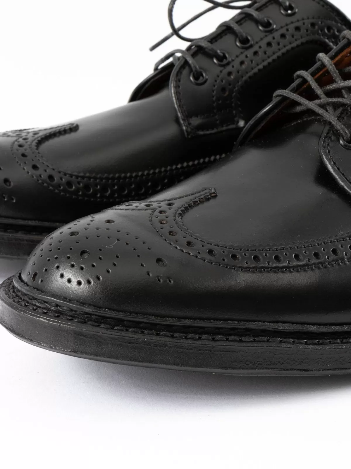 Black Cordovan Long Wing Blucher Commando Sole^Alden for The Bureau Best