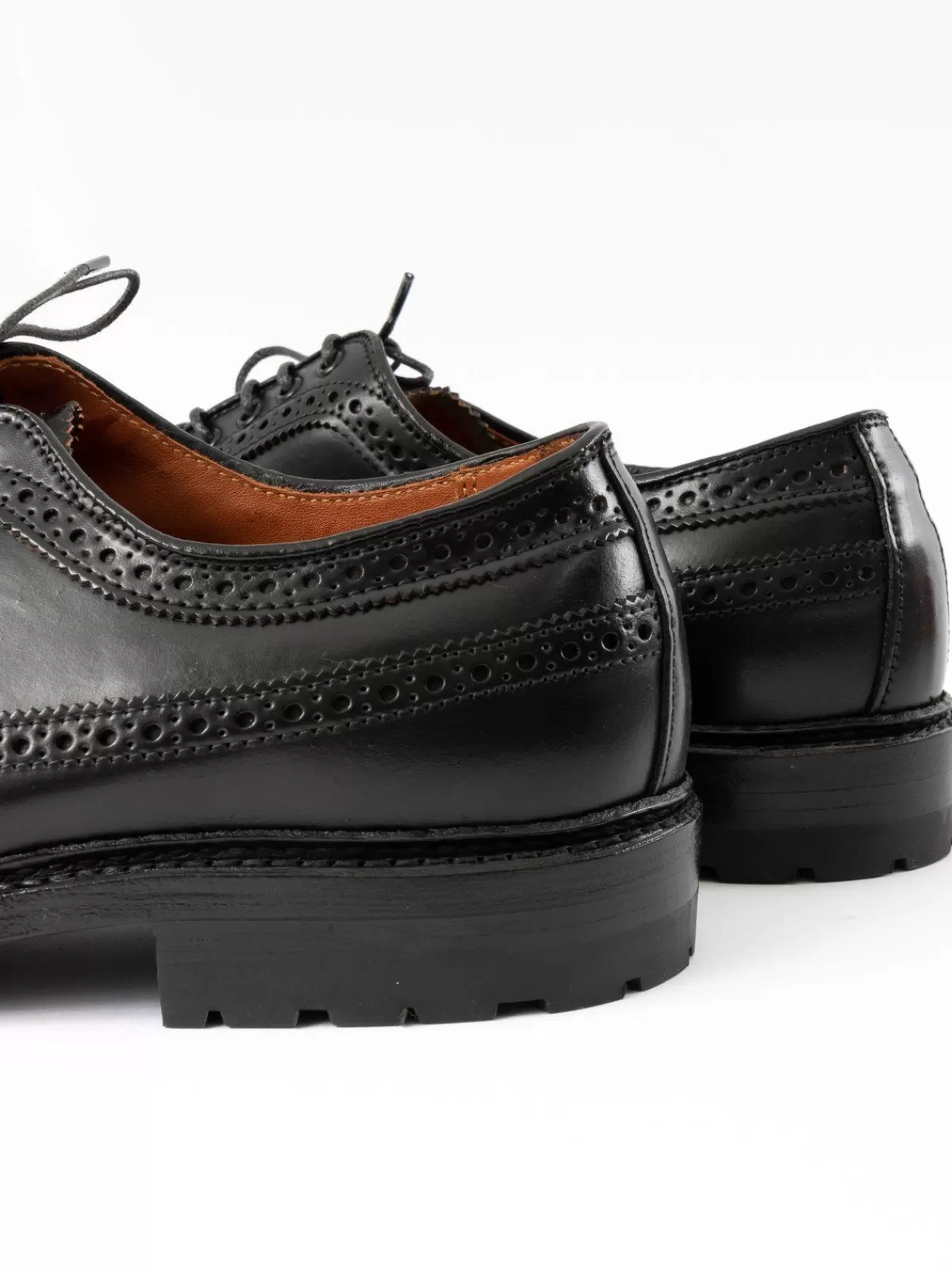 Black Cordovan Long Wing Blucher Commando Sole^Alden for The Bureau Best