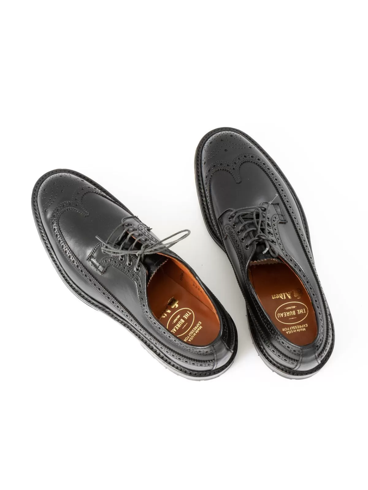 Black Cordovan Long Wing Blucher Commando Sole^Alden for The Bureau Best