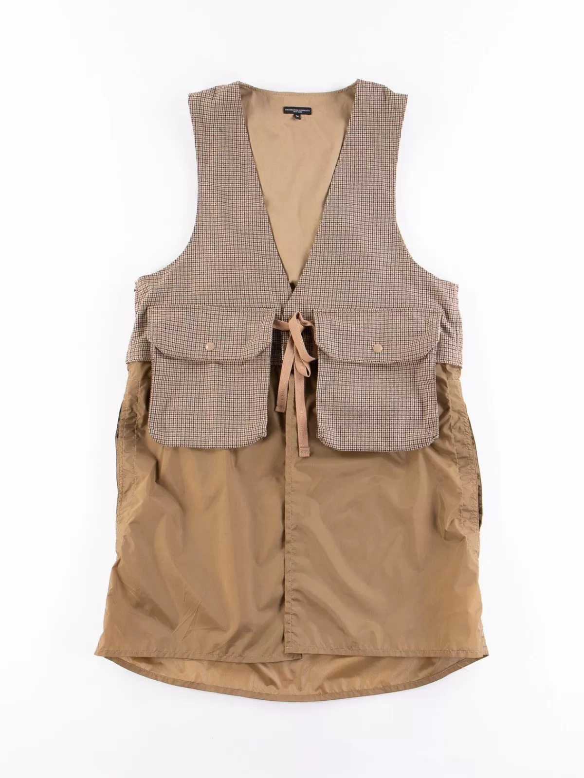 Brown Wool Poly Gunclub Check Long Fowl Vest^Engineered Garments New