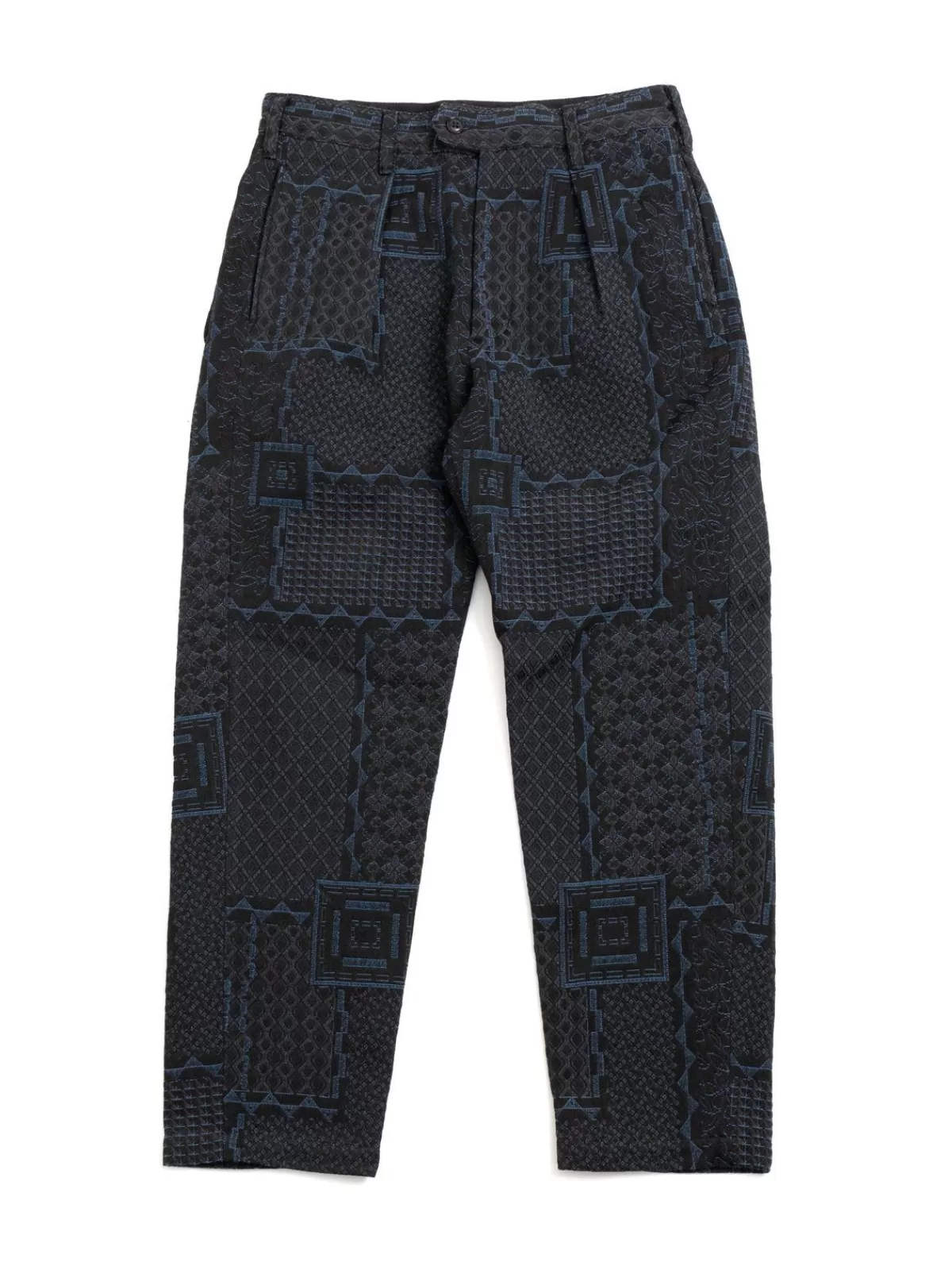 Carlyle Pant Black Navy Cp Geo Jacquard^Engineered Garments New