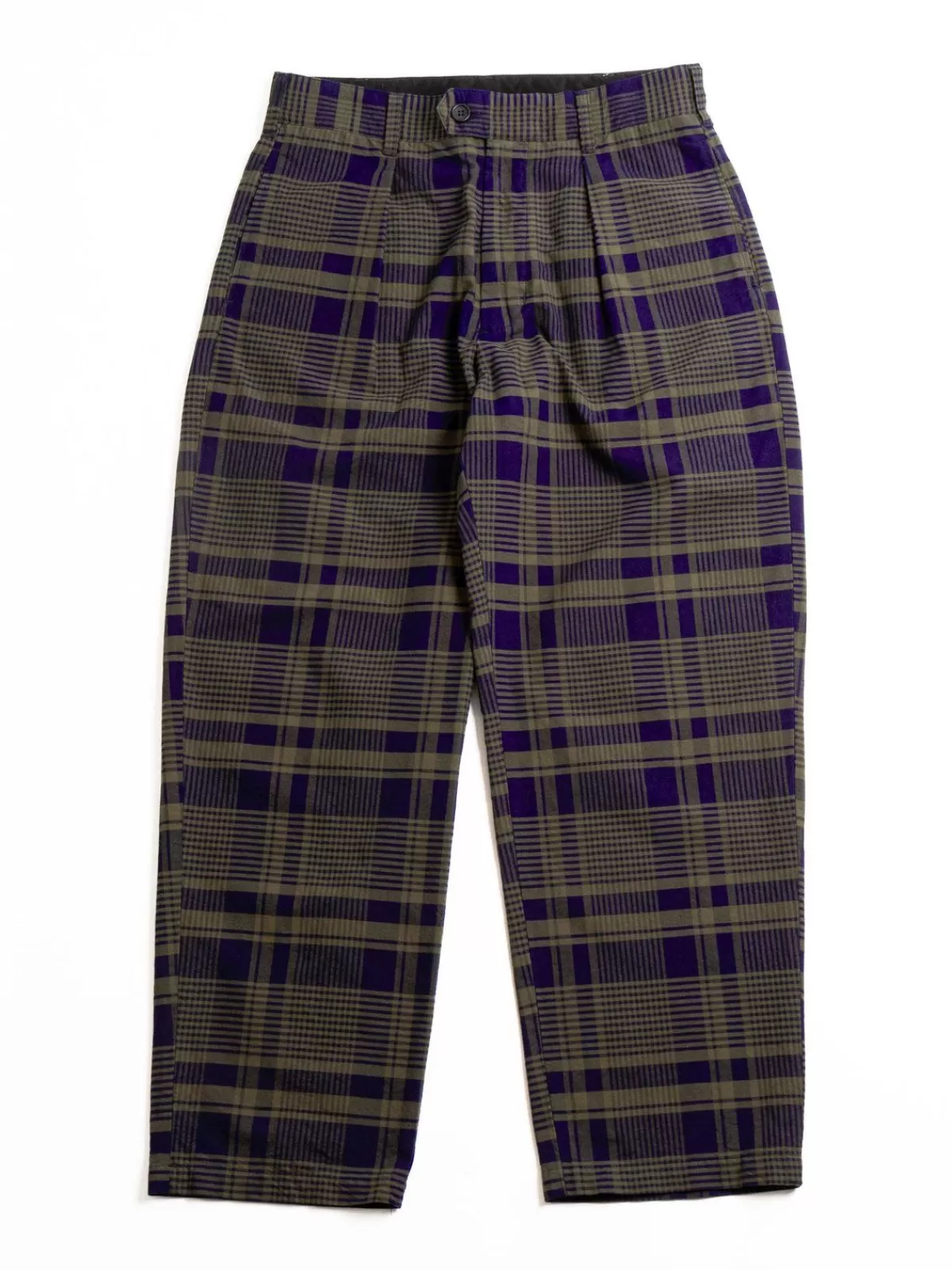 Carlyle Pant Navy/Olive Cotton Plaid^Engineered Garments New