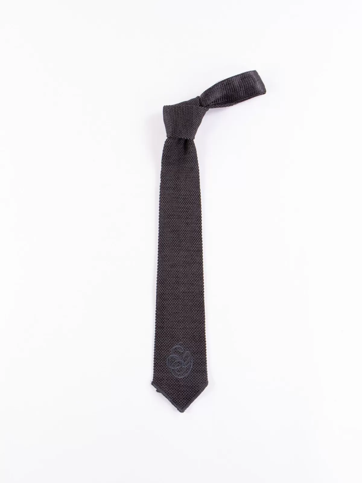 Charcoal Silk Embroidery Knit Tie^Engineered Garments Sale