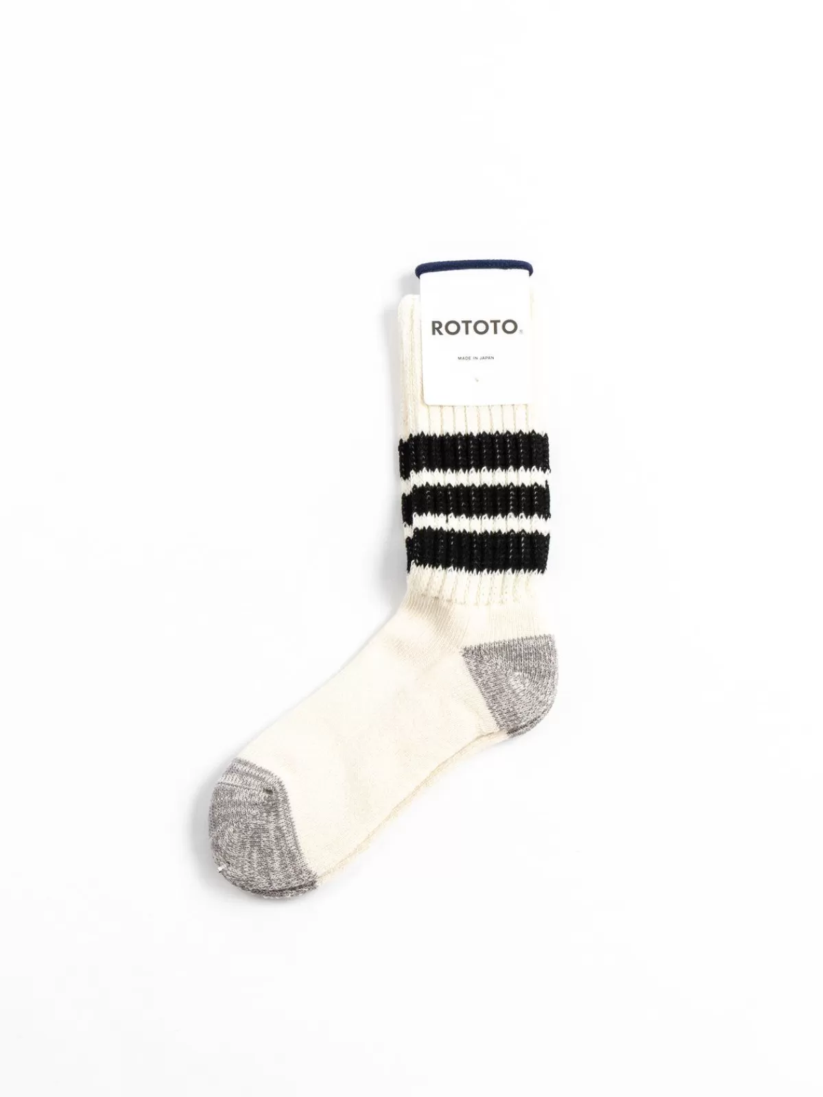 Coarse Ribbed Oldschool Crew Socks Black^RoToTo Best Sale