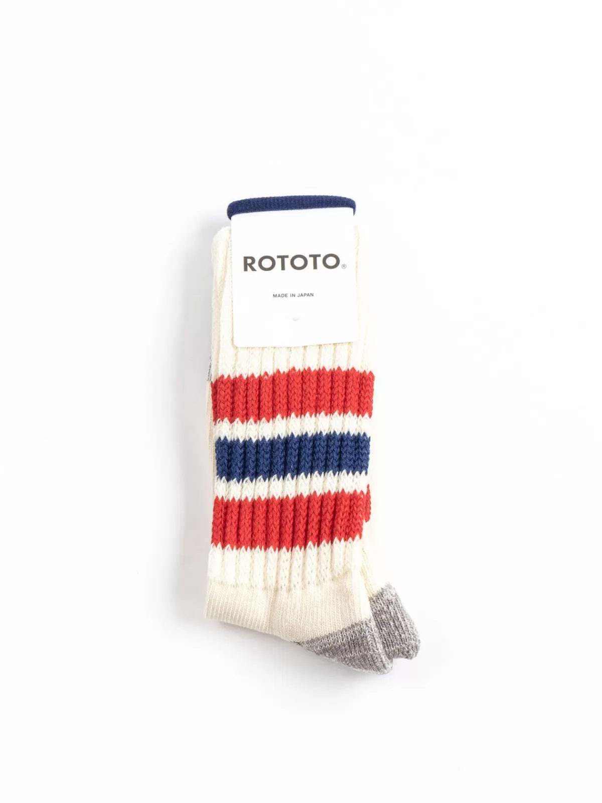 Coarse Ribbed Oldschool Crew Socks Chili Red / Blue^RoToTo Hot