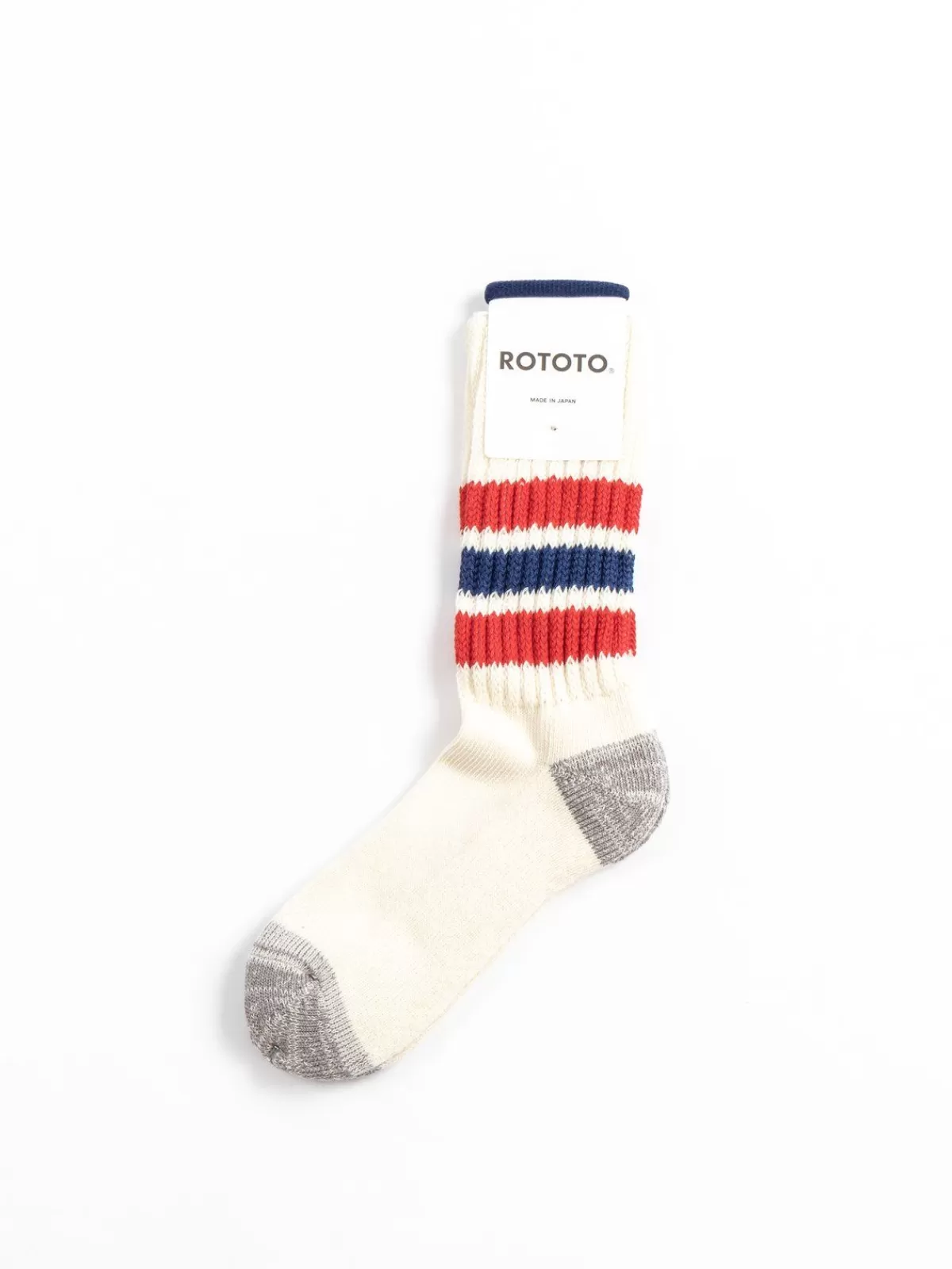 Coarse Ribbed Oldschool Crew Socks Chili Red / Blue^RoToTo Hot