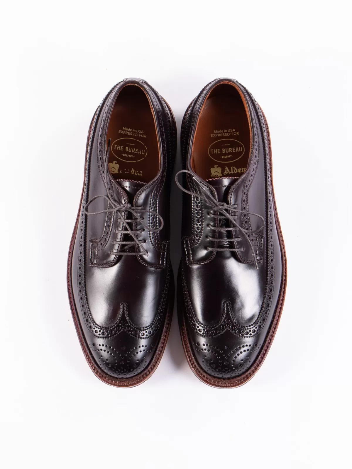 Color 8 Cordovan Long Wing Blucher^Alden for The Bureau Hot