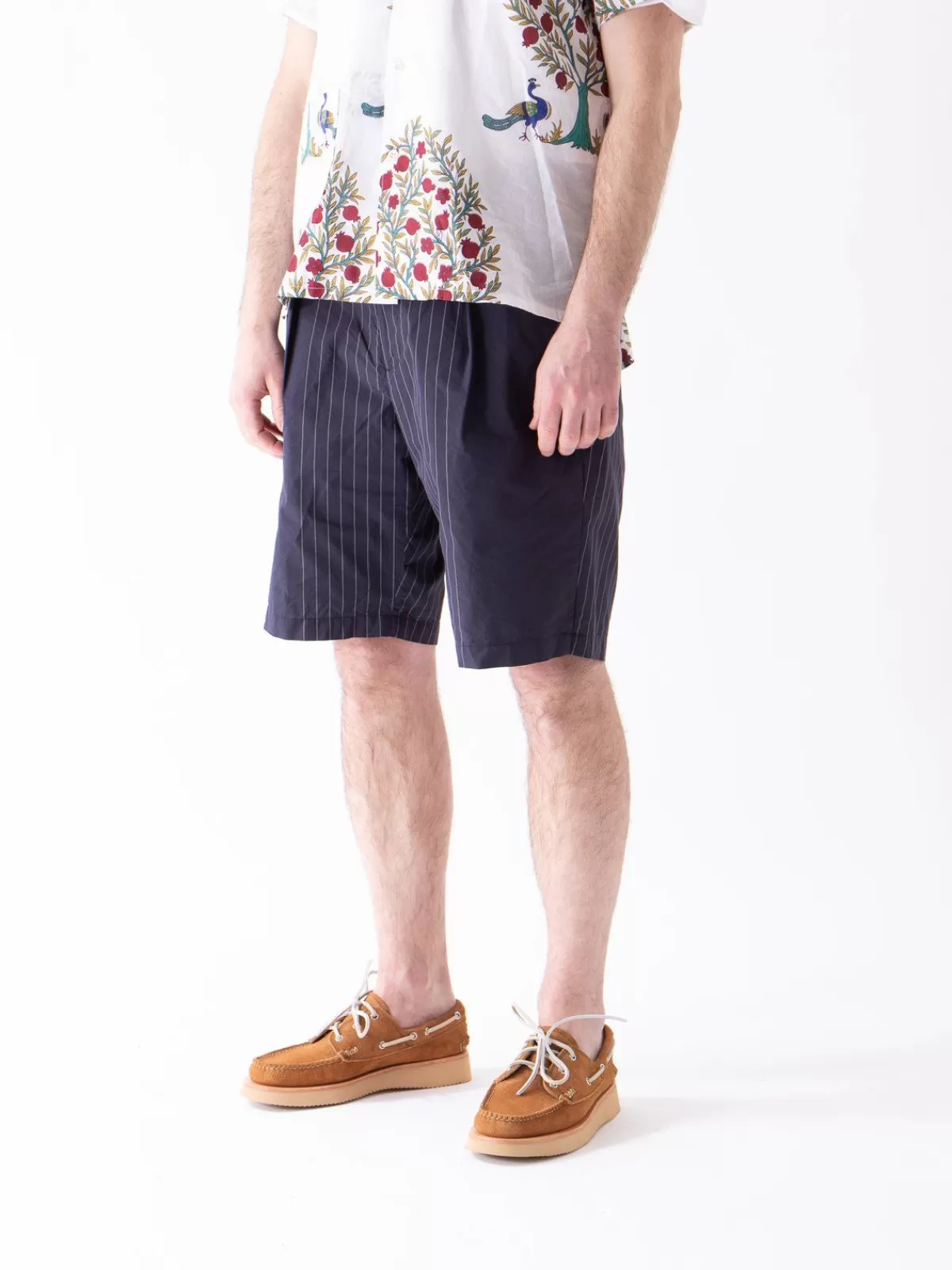 Dark Navy Nyco Gangster Stripe Sunset Short^Engineered Garments Store