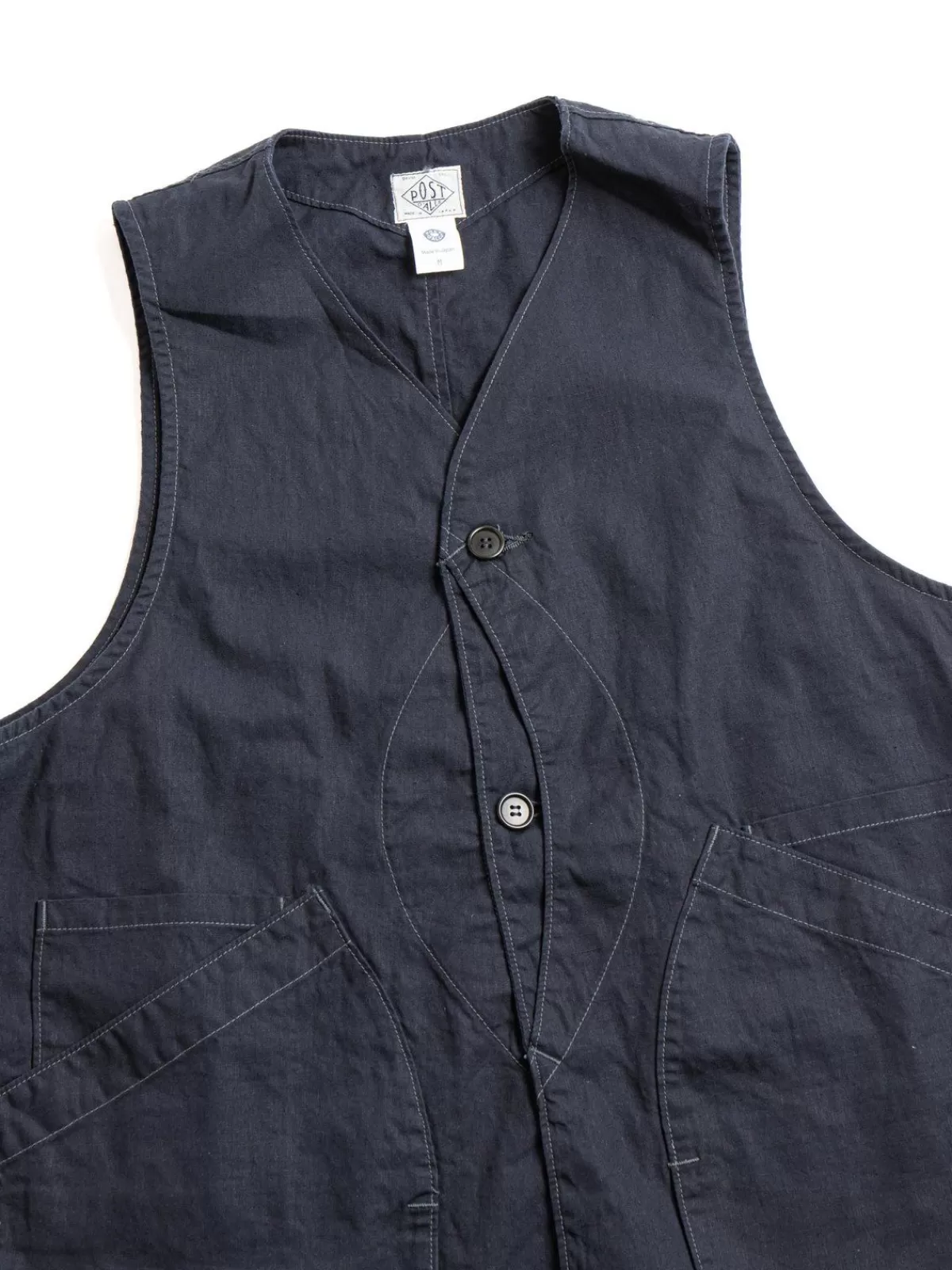 Dee Vest Hemp/Cotton Poplin Navy^Post O’alls Discount