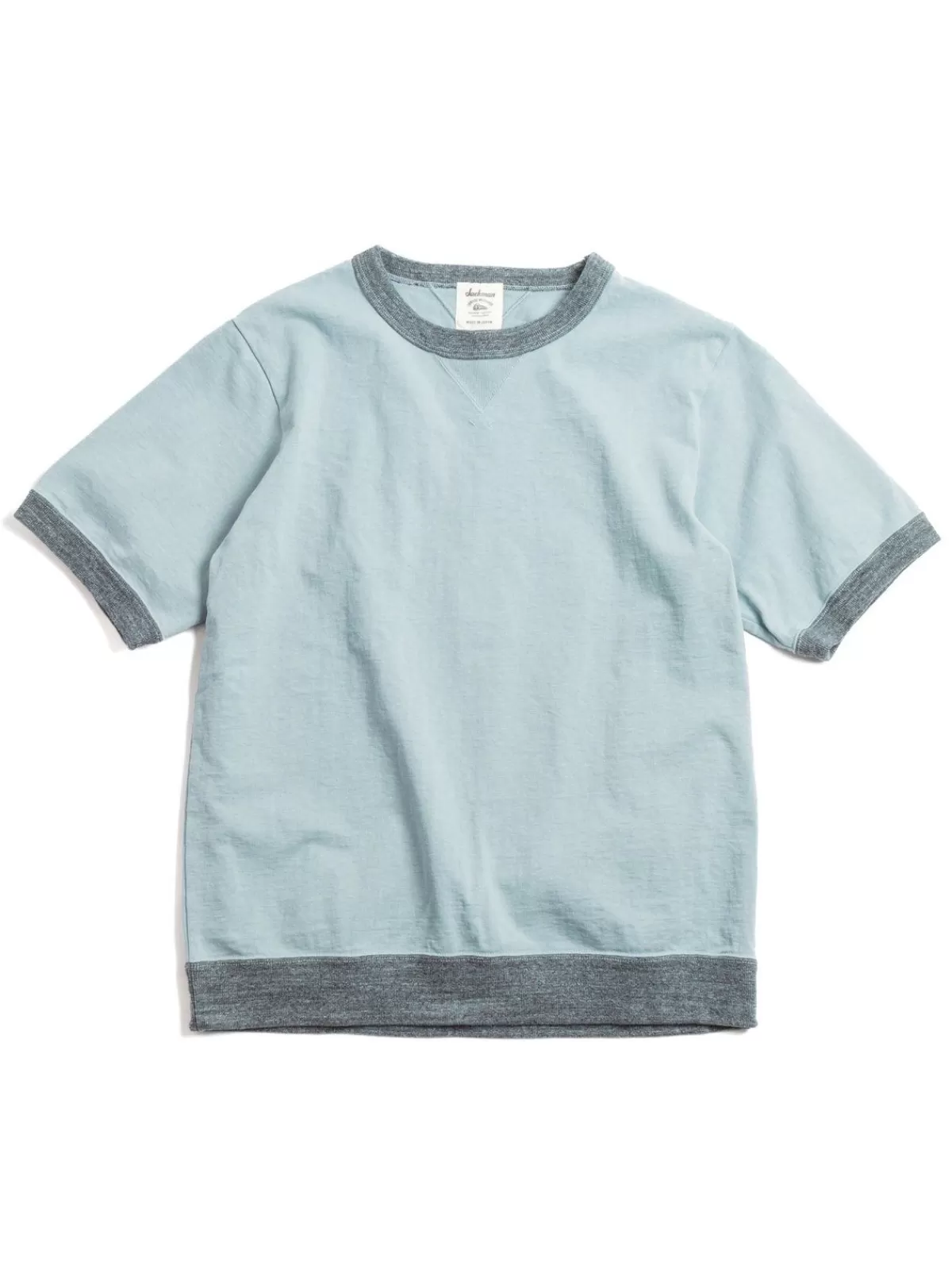 Dotsume Rib T Shirt Pale Sax Charcoal^Jackman Clearance