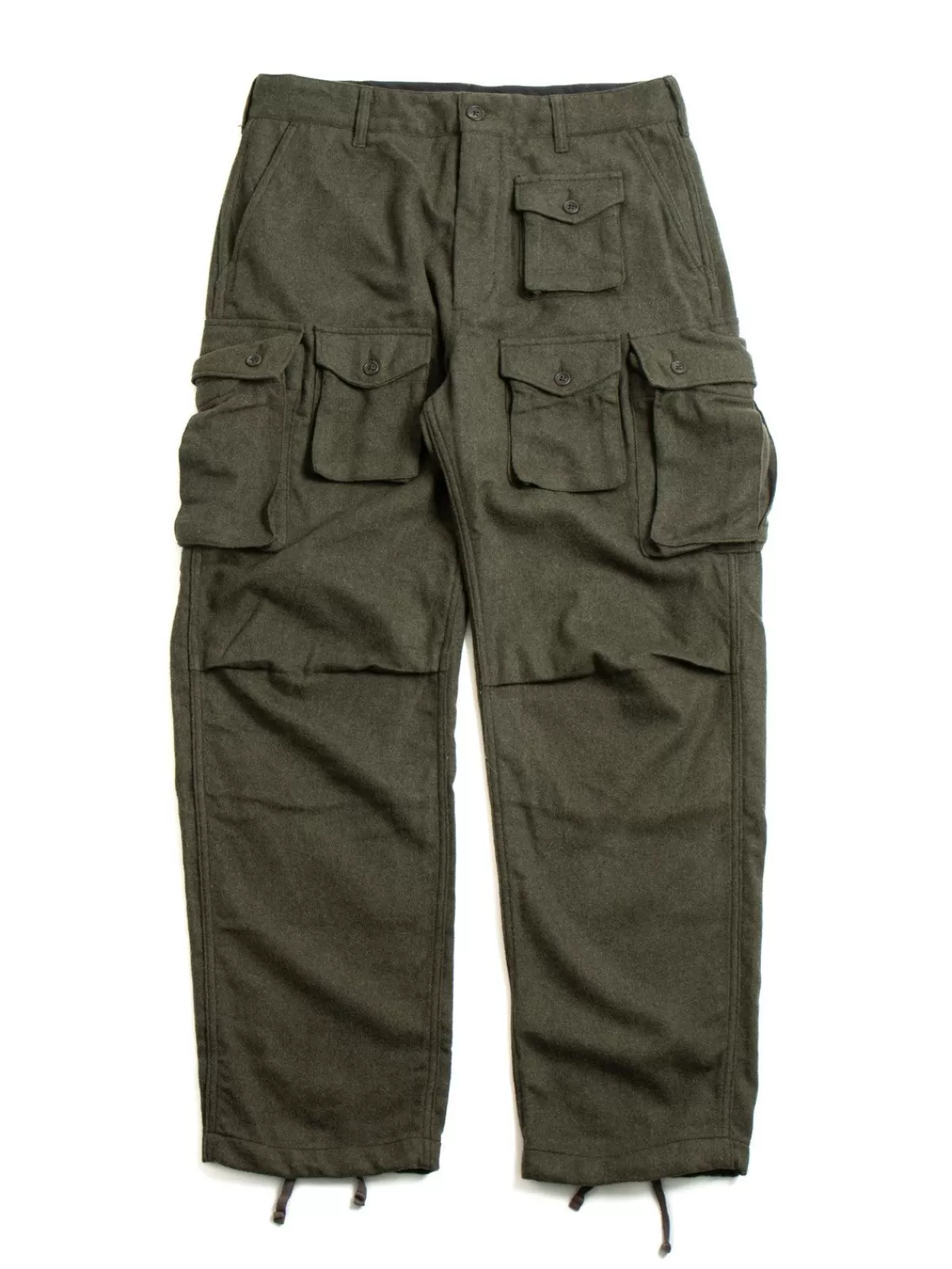 Fa Pant Olive Solid Poly Wool Flannel^Engineered Garments Hot