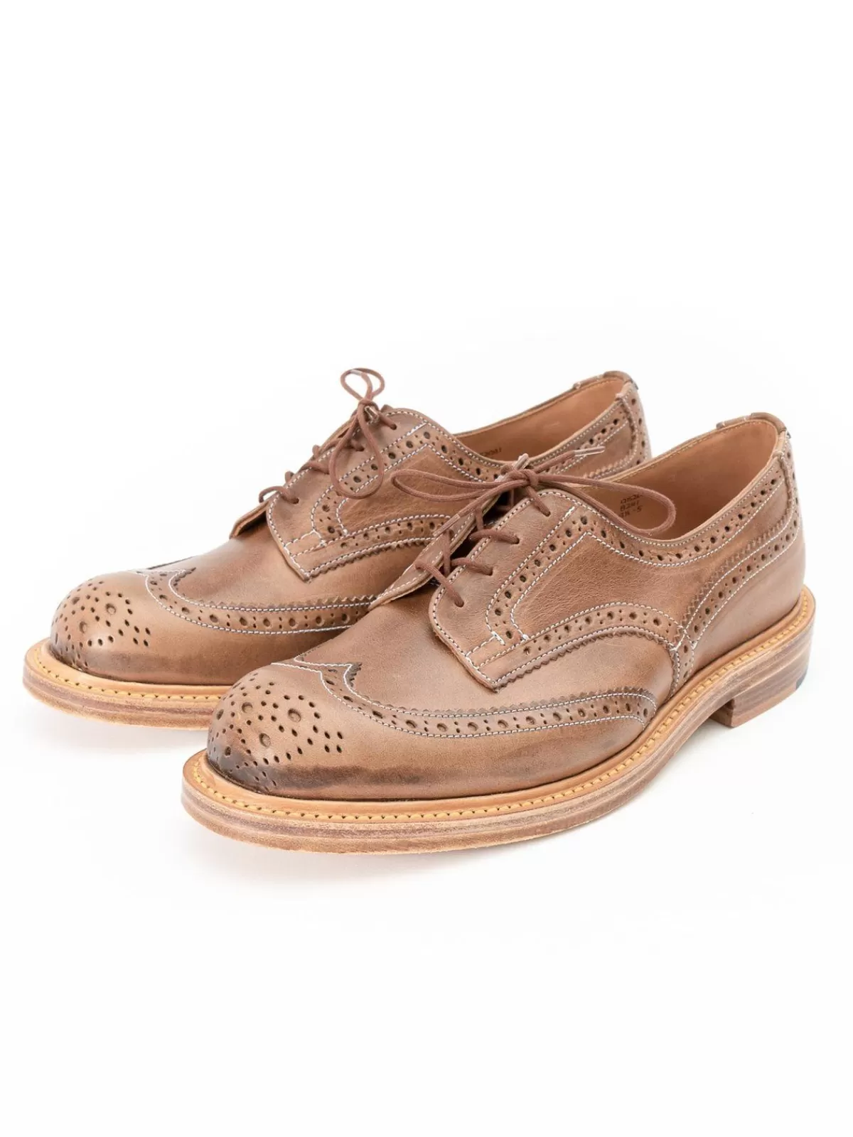 Horween Natural Cxl Tbb Brogue Shoe^Tricker’s Oddment Sale New