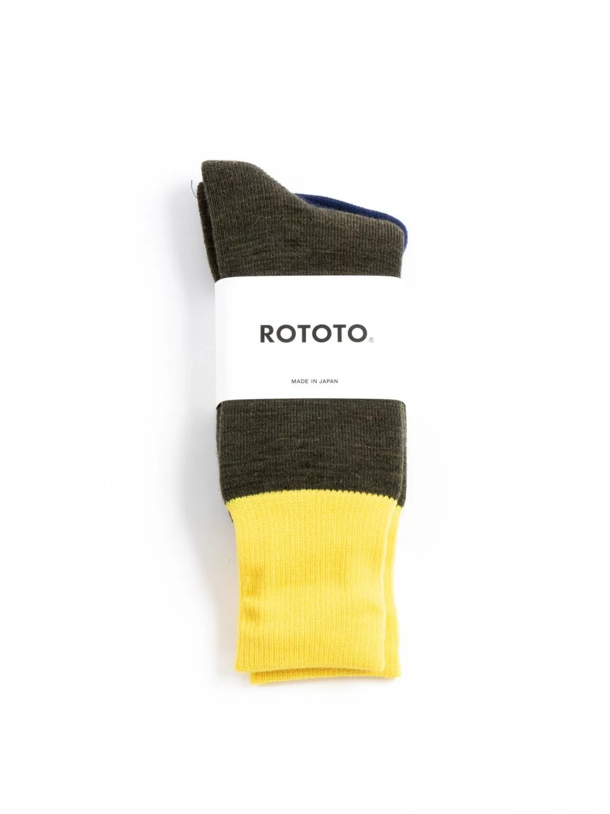 Hybrid Boot Crew Socks "Merinowool & Polypropylene" Yellow/Olive^RoToTo Store