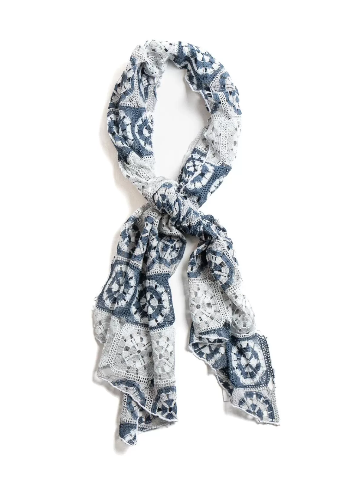 Long Scarf Blue/Grey Polyester Crochet^Engineered Garments Discount