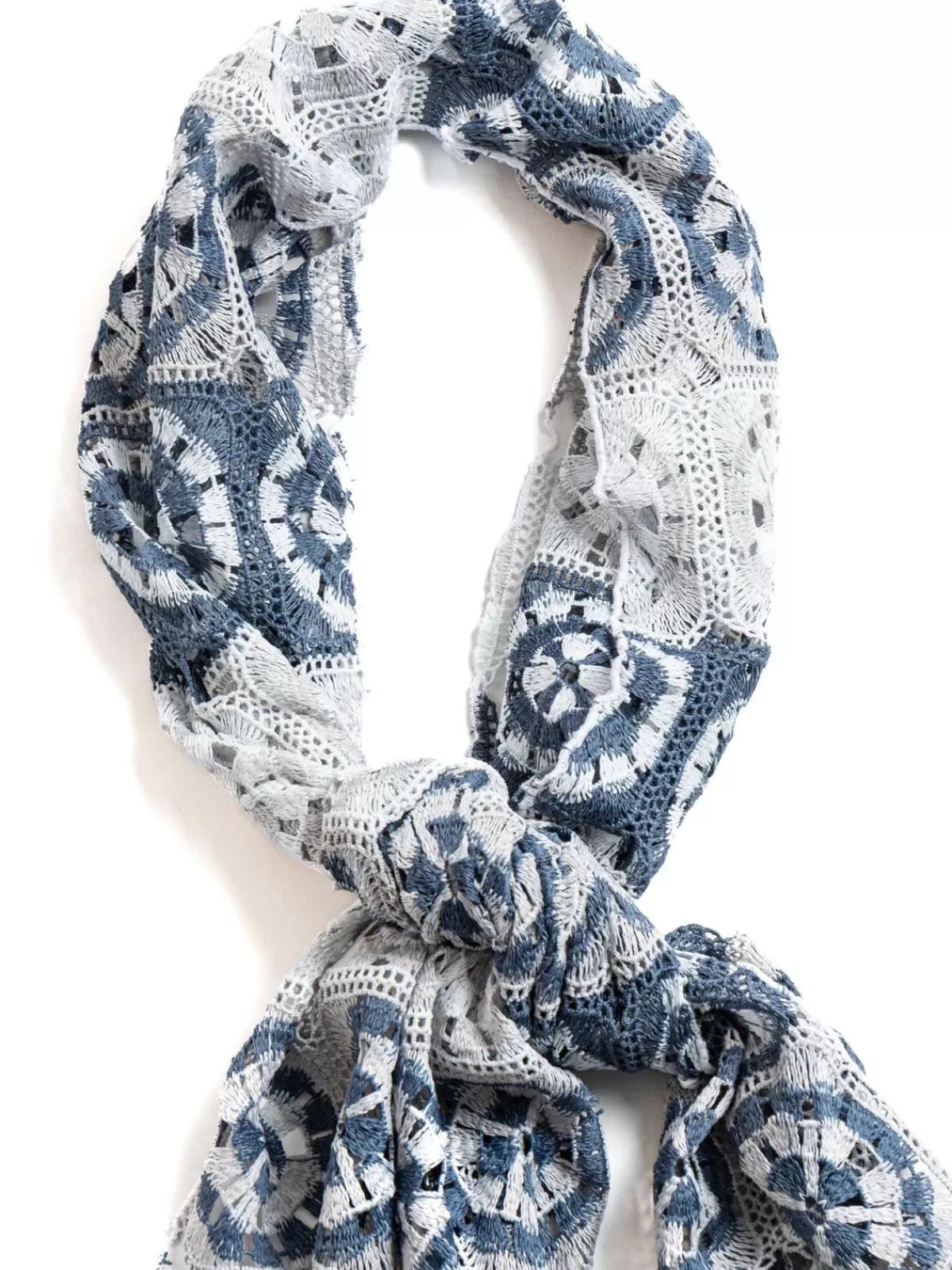 Long Scarf Blue/Grey Polyester Crochet^Engineered Garments Discount