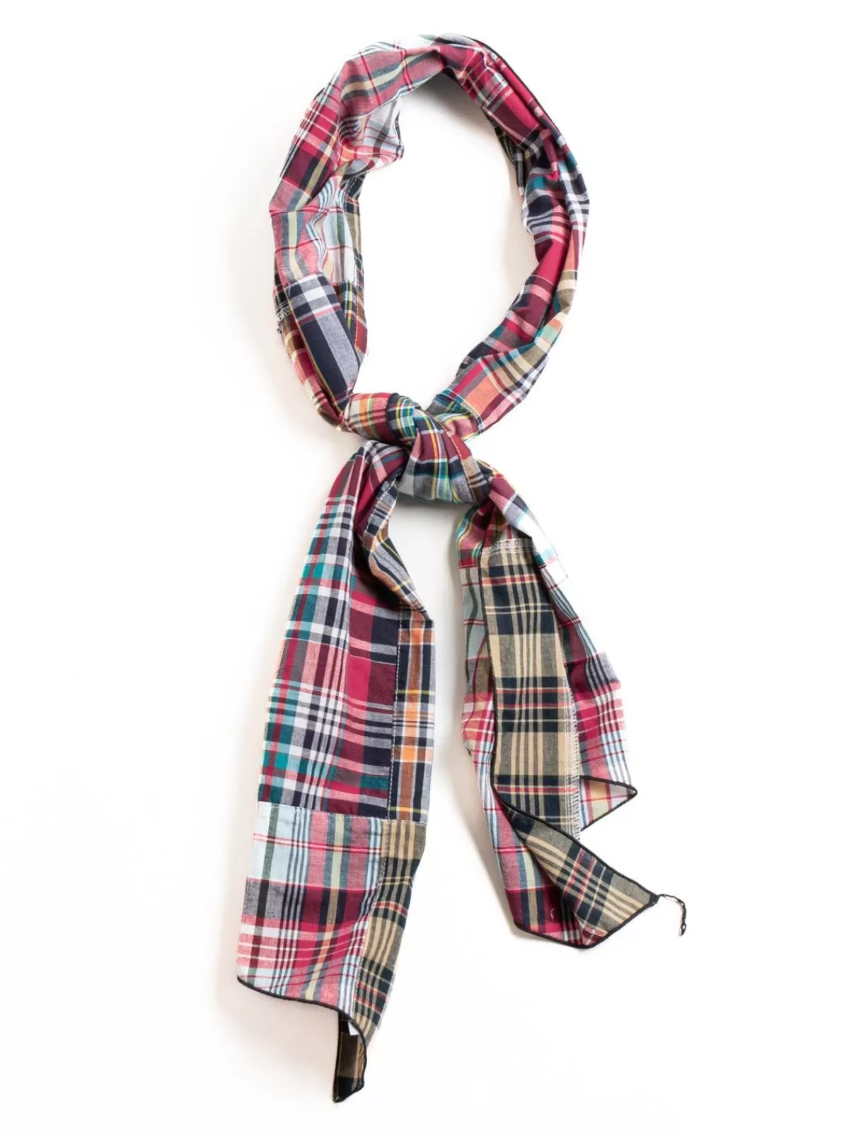 Long Scarf Navy Square Patchwork Madras^Engineered Garments Discount