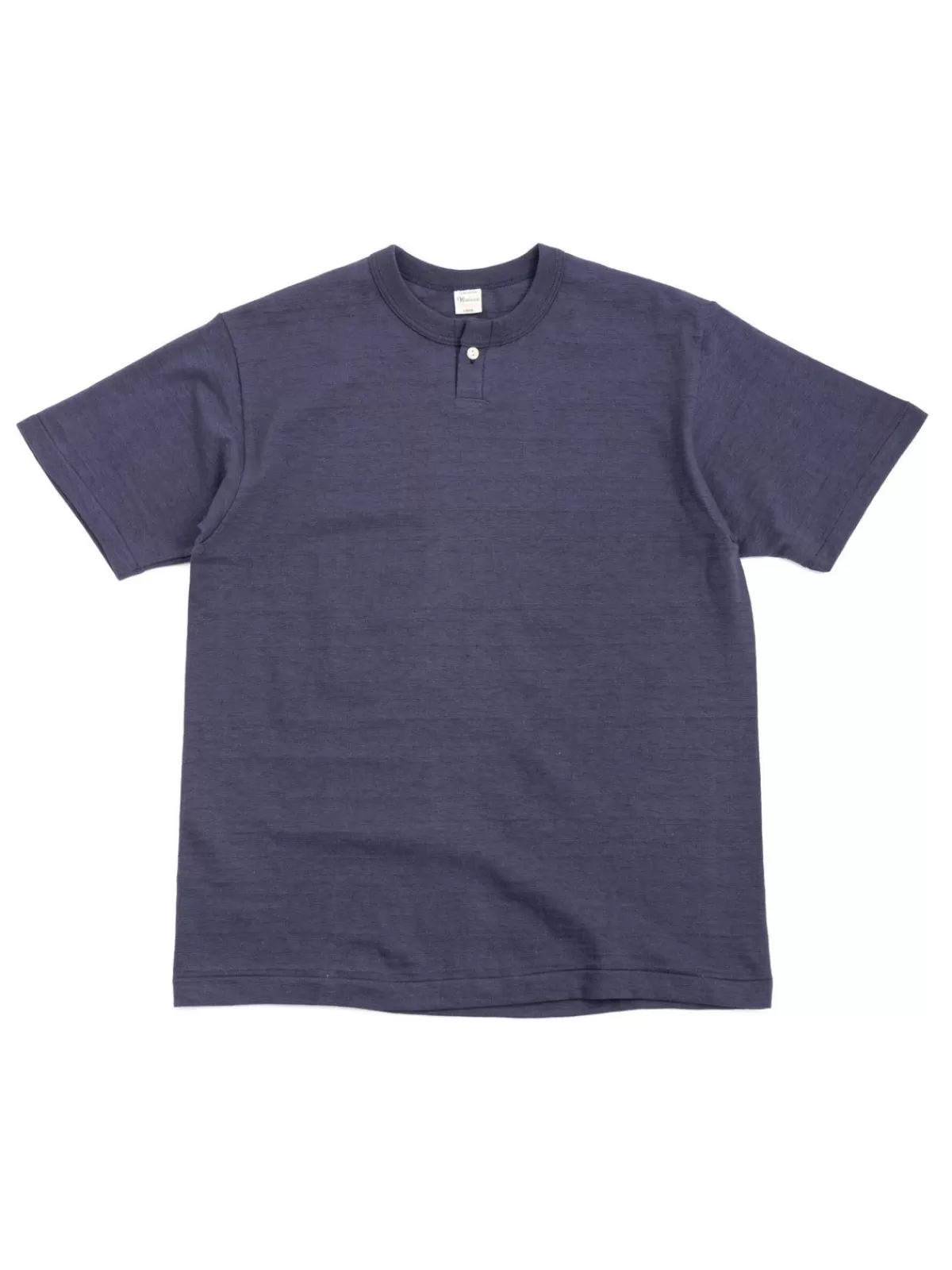 Lot 4082 One Button Henley Neck T Navy (Egg Plant)^Warehouse & Co Outlet