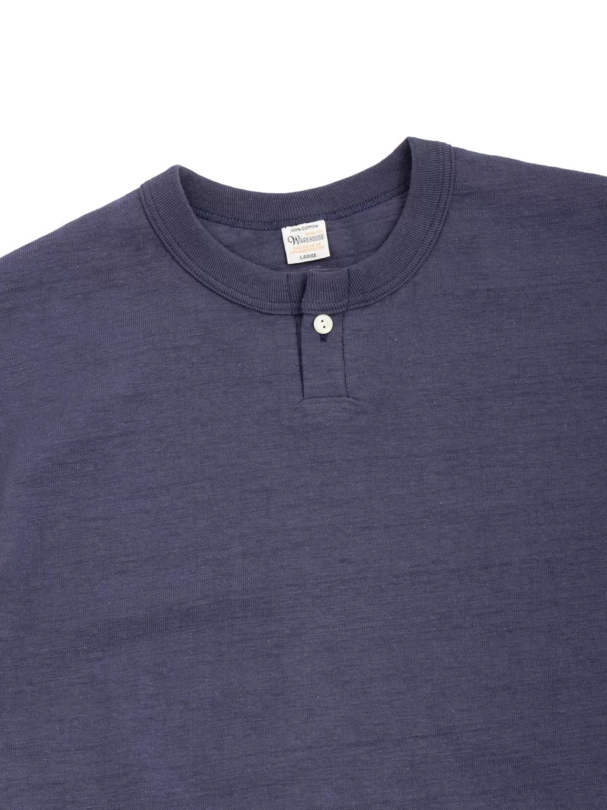 Lot 4082 One Button Henley Neck T Navy (Egg Plant)^Warehouse & Co Outlet