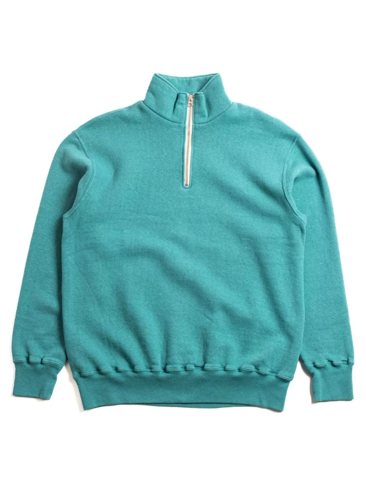 Lot 86014 Loop Wheel High Neck Half Zip Sweatshirt Turquoise^DUBBLE WORKS Hot