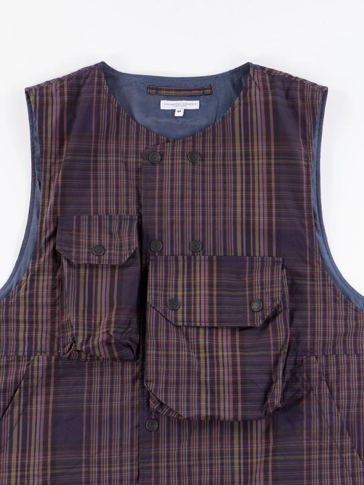 Multi Color Nyco Plaid Cover Vest^Engineered Garments Best