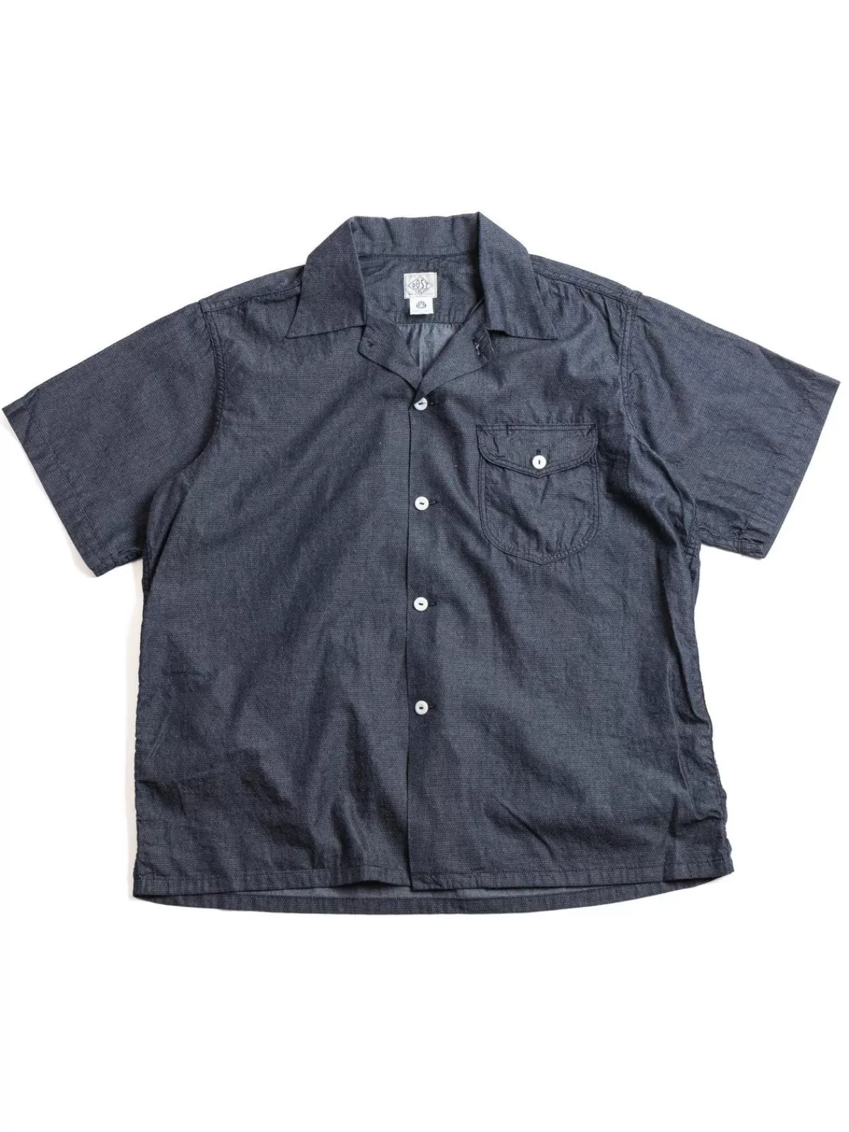 New Basic S/S Shirt Dobby Dot Chambray Indigo^Post O’alls Cheap