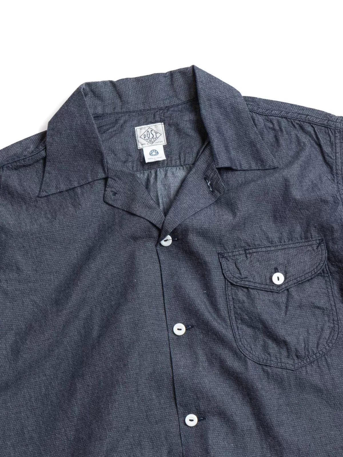 New Basic S/S Shirt Dobby Dot Chambray Indigo^Post O’alls Cheap