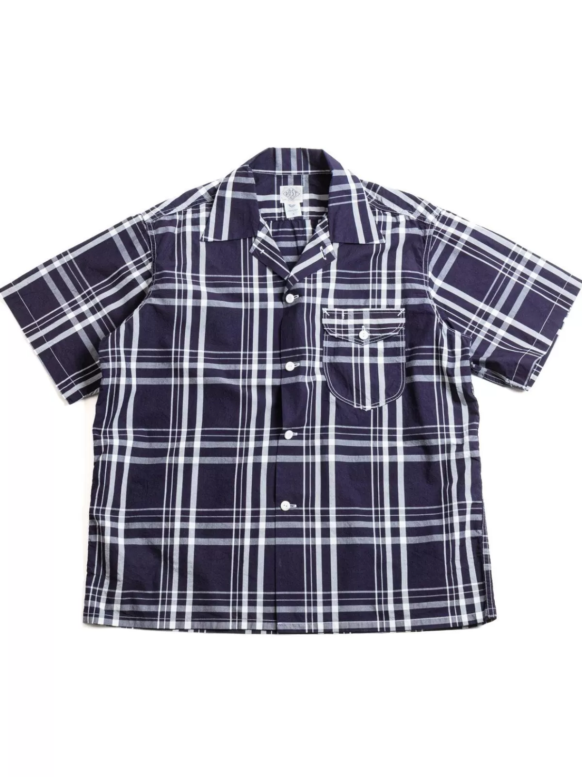 New Basic S/S Shirt Indigo Check 1^Post O’alls Clearance