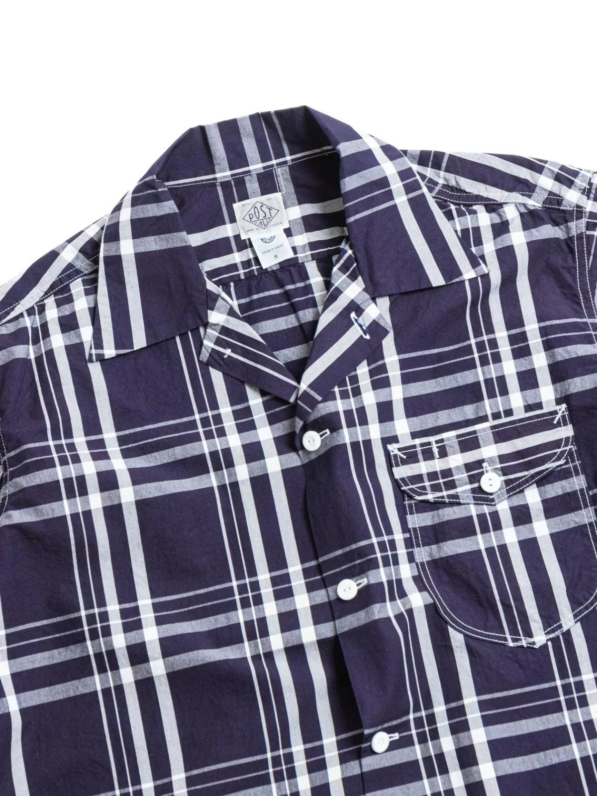 New Basic S/S Shirt Indigo Check 1^Post O’alls Clearance