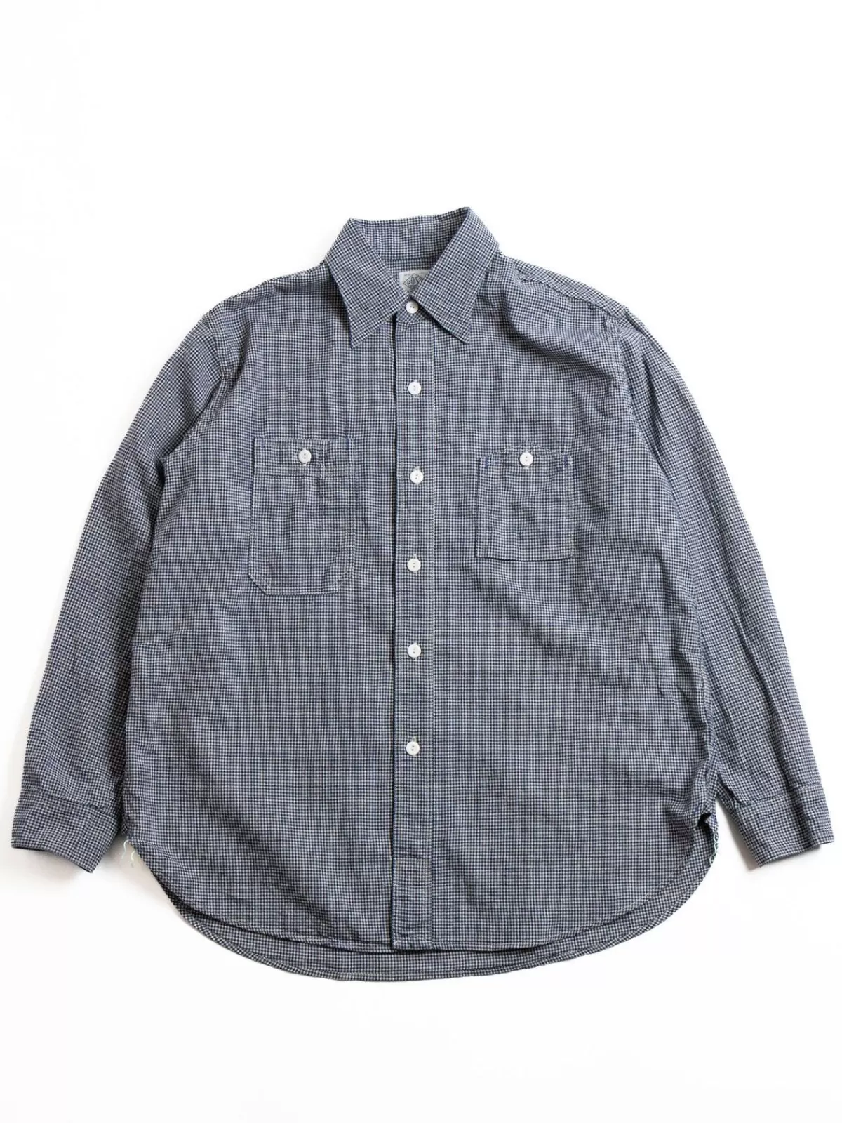 No.6 Shirt Cotton/Linen Gingham Indigo^Post O’alls New