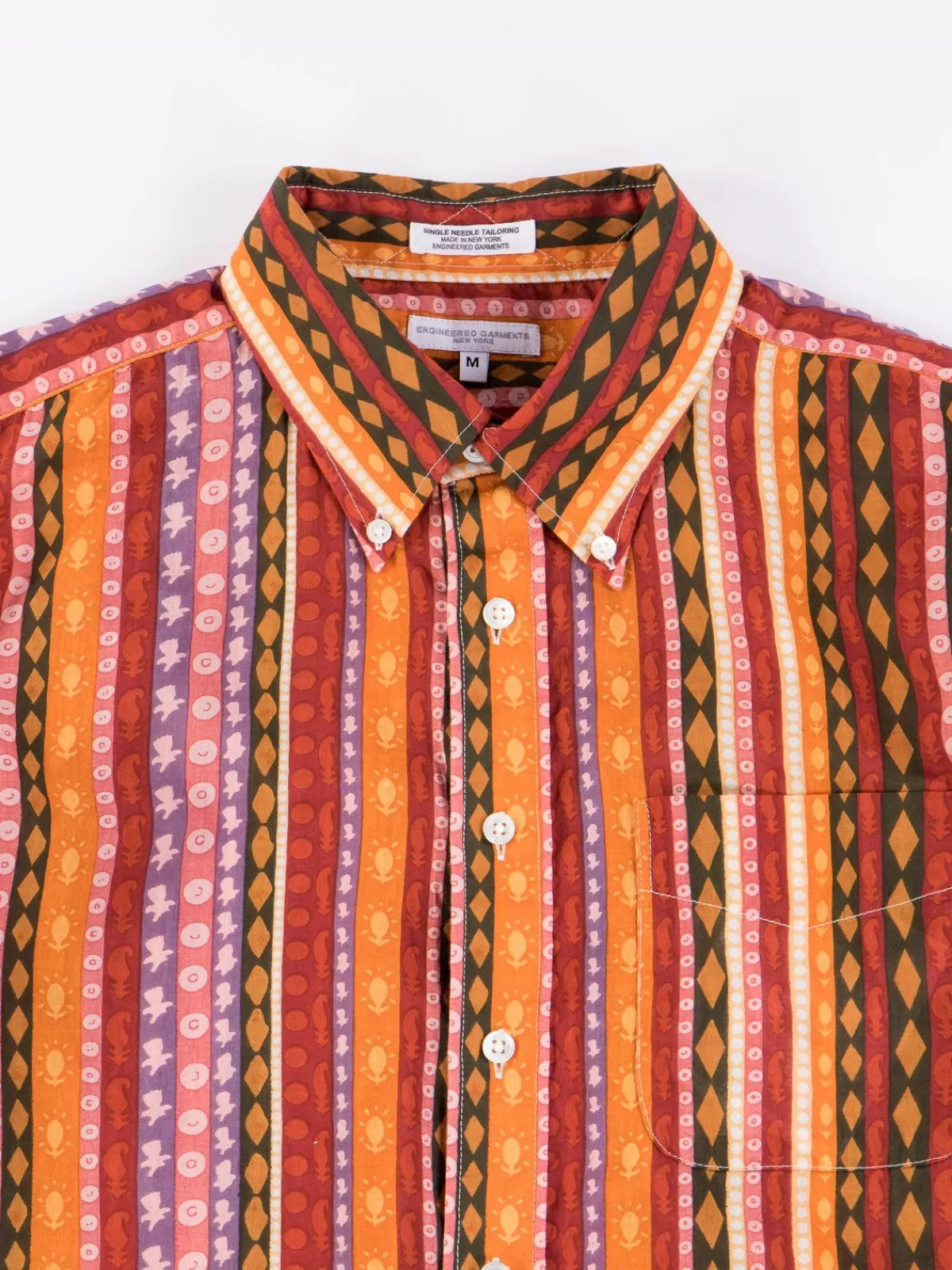 Orange Cotton Lawn Batik Stripe 19Th Century Bd Shirt^Engineered Garments Clearance