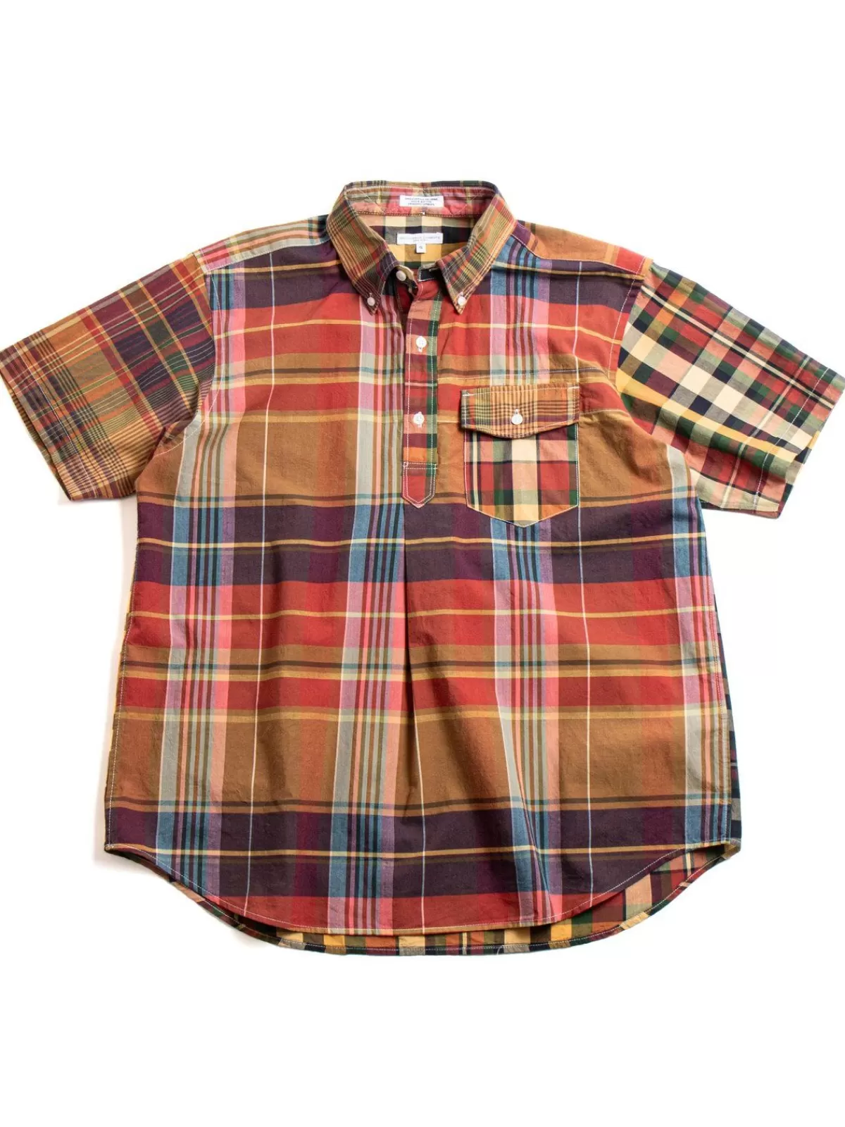 Popover Db Shirt Red/Khaki Cotton Big Plaid^Engineered Garments Discount