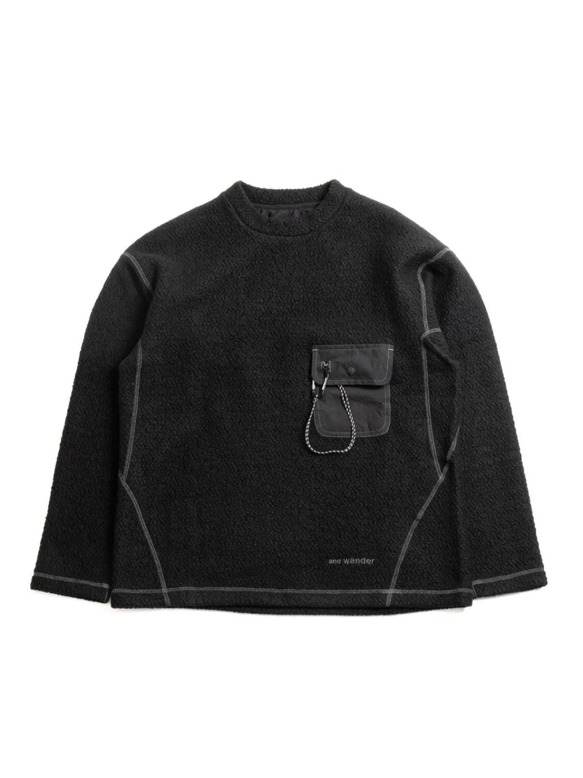 Re Wool Jq Crew Neck Black^and wander Store