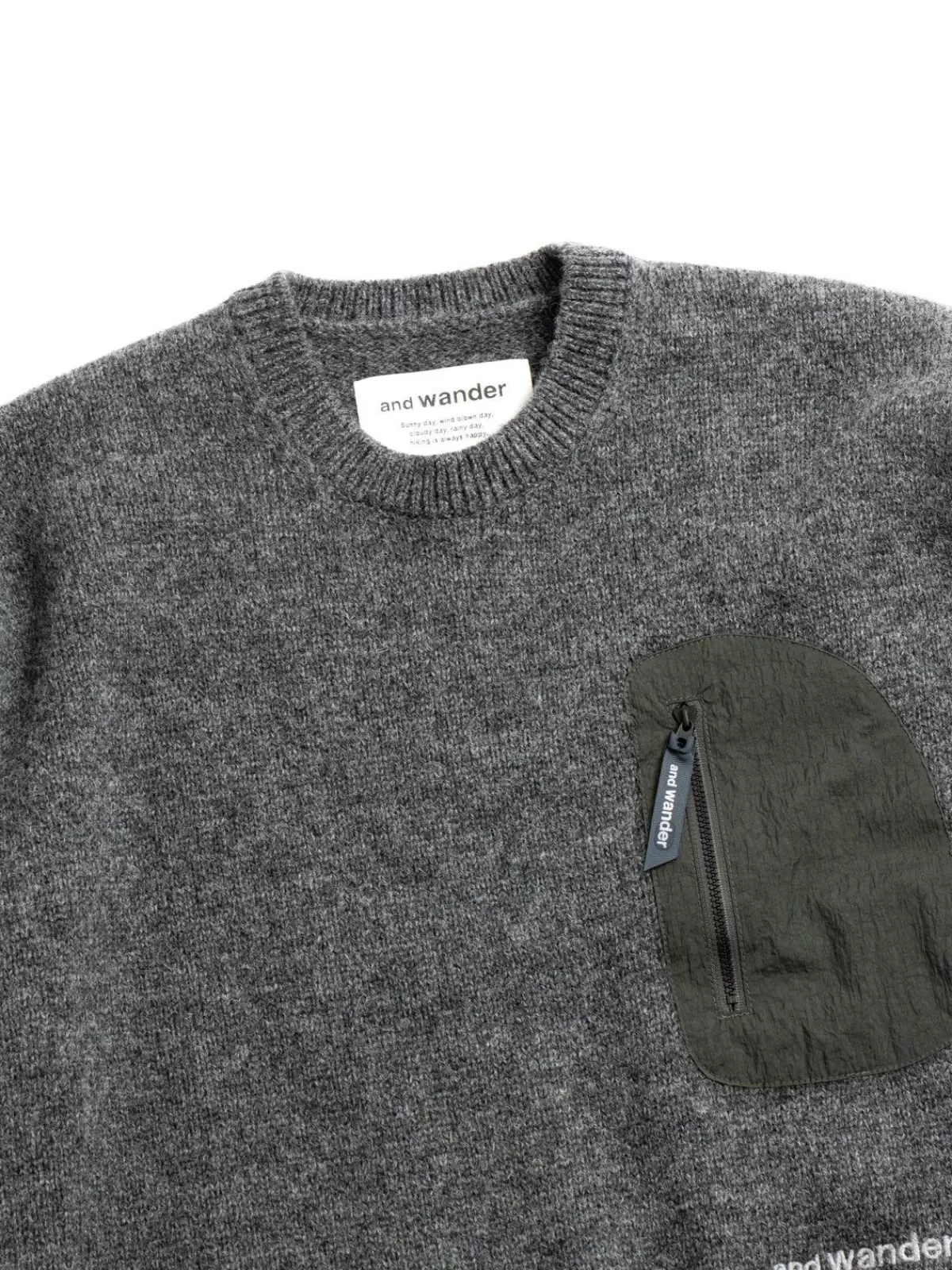 Shetland Wool Sweater Gray^and wander Store