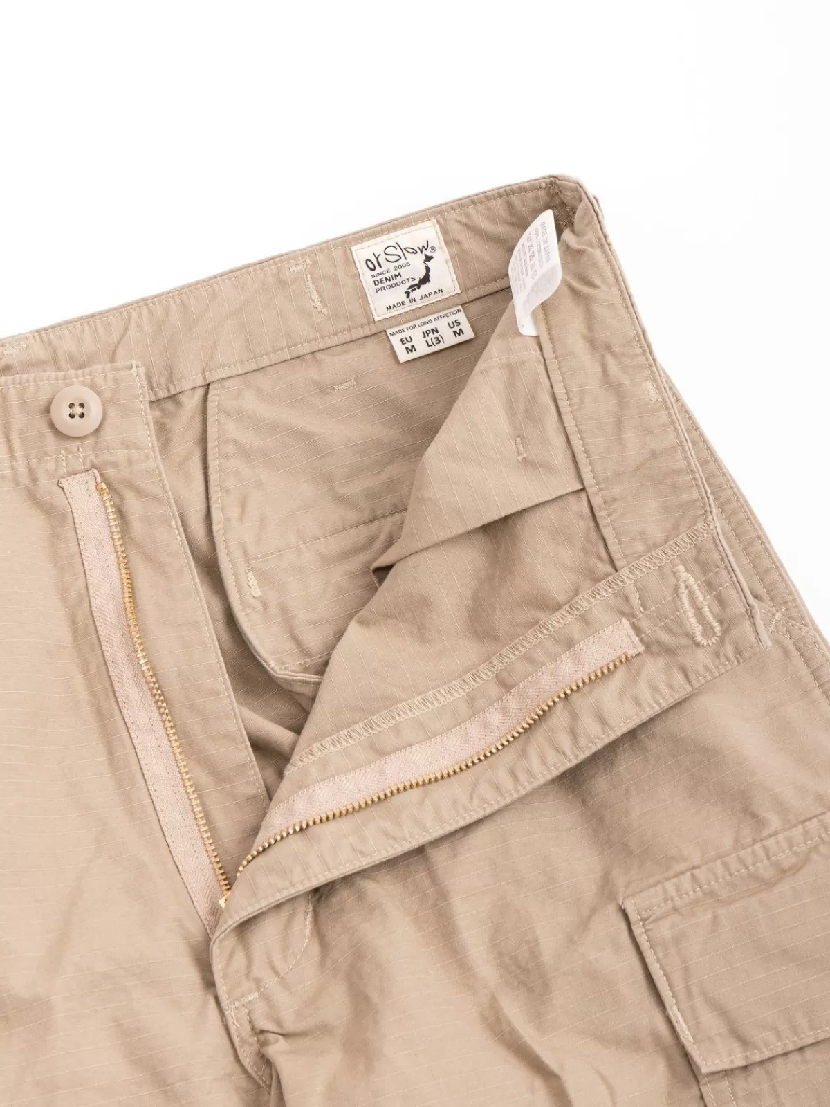 Vintage Fit 6 Pocket Cargo Shorts Ripstop Beige^orSlow oddments Online